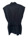 Pistola Size L Black Cotton Cap Sleeve Snap buttons Elastic Waist Collar Dress Black / L