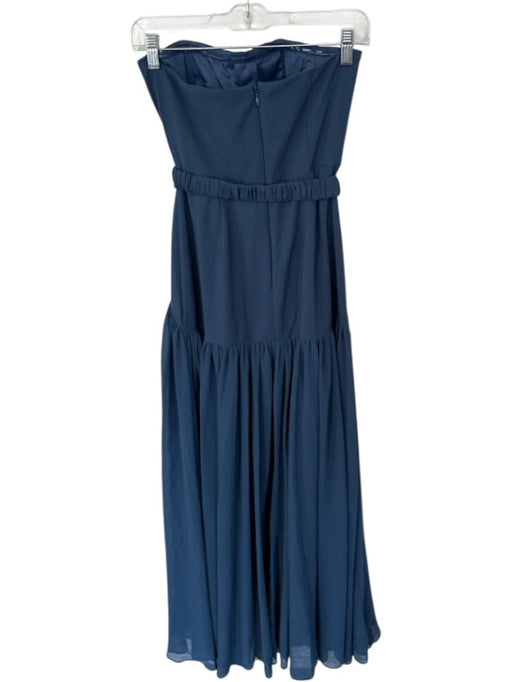 Hutch Size 4 Navy Polyester Strapless Padding Belted Maxi Dress Navy / 4