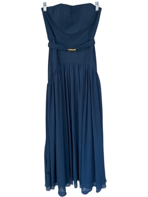Hutch Size 4 Navy Polyester Strapless Padding Belted Maxi Dress Navy / 4