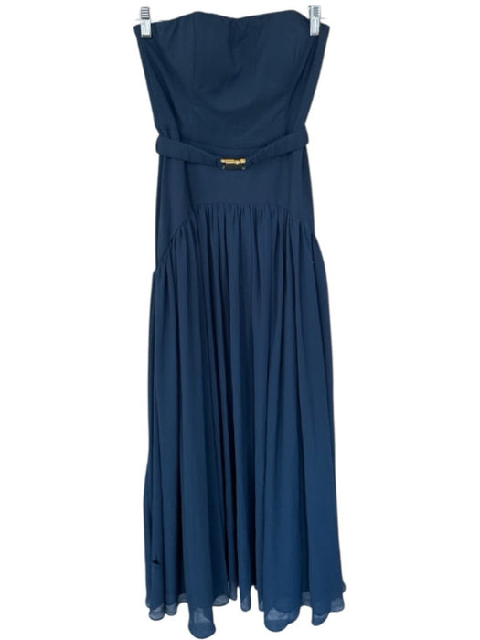 Hutch Size 4 Navy Polyester Strapless Padding Belted Maxi Dress Navy / 4