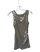 Staud Size S Gray Sequin Sleeveless Gathered Side Back Zip Dress Gray / S