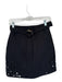 Acler Size 4 Black & Gold Cotton High Waist Belted Cut Out Side Skirt Black & Gold / 4