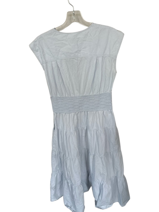 Derek Lam Size 40 Baby Blue Cotton Cap Sleeve Crochet Applique V Neck Maxi Dress Baby Blue / 40