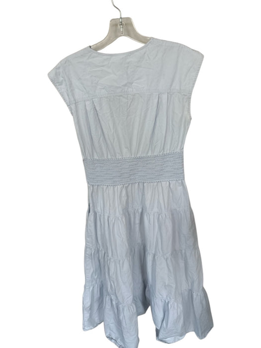 Derek Lam Size 40 Baby Blue Cotton Cap Sleeve Crochet Applique V Neck Maxi Dress Baby Blue / 40