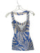 Suboo Size S Cream & Blue Cotton Halter Neck Swirls Mini Dress Cream & Blue / S