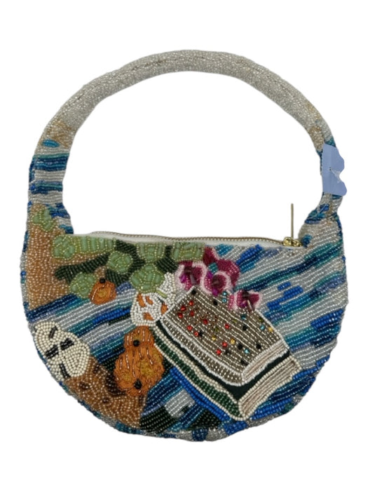 Acler Blue & Orange Beaded Shoulder Strap Half Moon shoulder bag Bag Blue & Orange / XS