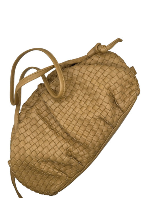 Cleobella Light Brown Leather Basket Weave Hinge Crossbody Bag Light Brown / S