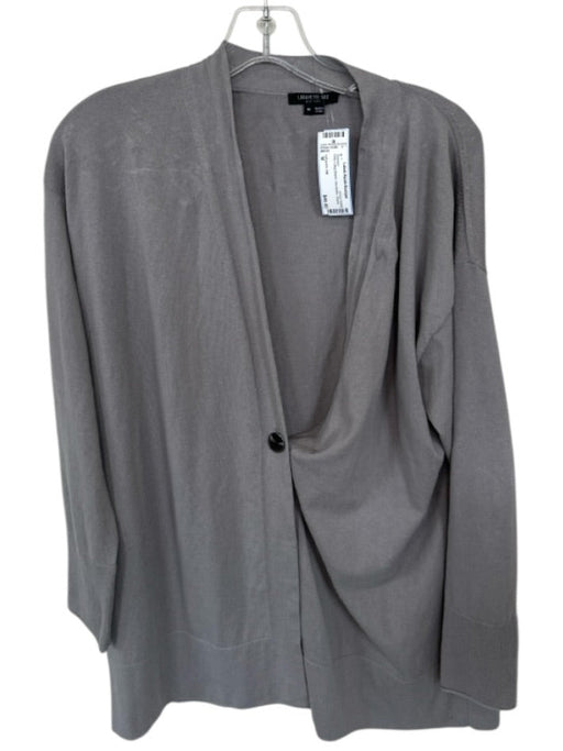 Lafayette 148 Size M Gray Long Sleeve One Button Sweater Gray / M