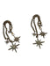 Elizabeth Cole Gold Metal Rhinestone Post Back Stars Dangle Earrings Gold