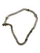 Demarson Gold & Green Metal Chain Rhinestone short Necklace Gold & Green