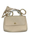 Lele Sadoughi Tan & Pearl Leather Faux Pearl Accent Front Flap Chain Strap Bag Tan & Pearl / S