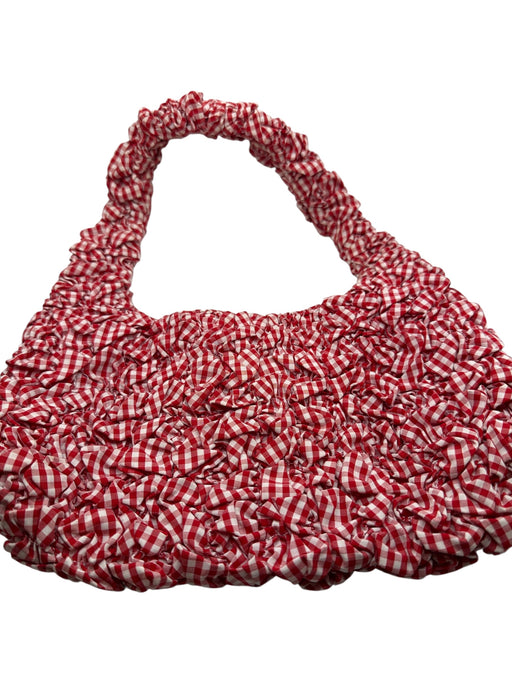 Loeffler Randall Red & White Canvas Rouched Gingham Shoulder Strap Bag Red & White / XS