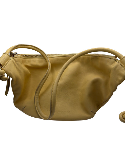 freda salvador Butter Yellow Leather Zip Close Half Moon Bag Butter Yellow / S