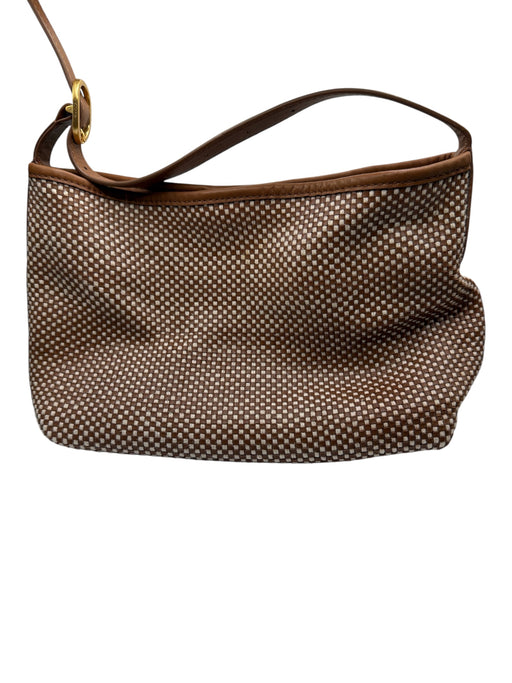 Vince Brown & Cream Leather & Canvas Shoulder Strap Woven shoulder bag Bag Brown & Cream / S
