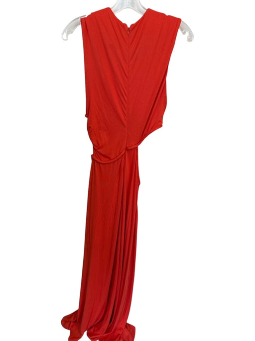 Misha Size 38 Orange Rayon Blend Sleeveless Piping Cut Out Side Gown Orange / 38
