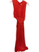 Misha Size 38 Orange Rayon Blend Sleeveless Piping Cut Out Side Gown Orange / 38