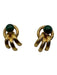 Destree Gold & Green Metal Tube Post Back Earrings Gold & Green