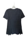 Sandro Size 38 Charcoal Short Sleeve Plaid Rhinestones Buttons Dress Charcoal / 38