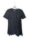 Sandro Size 38 Charcoal Short Sleeve Plaid Rhinestones Buttons Dress Charcoal / 38