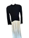 Solid & Striped Size M Black & Cream Viscose Blend Mock Neck Color Block Dress Black & Cream / M