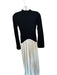 Solid & Striped Size M Black & Cream Viscose Blend Mock Neck Color Block Dress Black & Cream / M