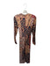 Misa Size S Red & Brown Polyester Long Sleeve Kaleidoscope Wrap Maxi Dress Red & Brown / S