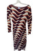 Misa Size S Maroon & Orange Long Sleeve Swirls Knit Maxi Dress Maroon & Orange / S