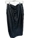 Nicholas Size 8 Black Vegan Leather High Waist Cargo Pockets Slit Midi Skirt Black / 8