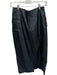 Nicholas Size 8 Black Vegan Leather High Waist Cargo Pockets Slit Midi Skirt Black / 8