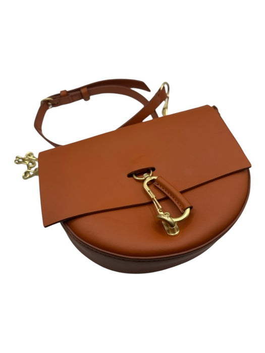 Zac Posen Rust Vegan Leather Front Flap Chain Strap Crossbody Bag Rust / S