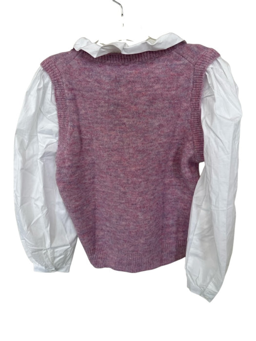 Tuckernuck Size XS Purple & White Mohair Blend Long Sleeve Sweater Sweater Purple & White / XS