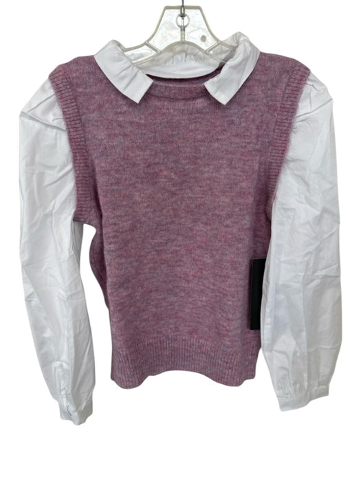 Tuckernuck Size XS Purple & White Mohair Blend Long Sleeve Sweater Sweater Purple & White / XS