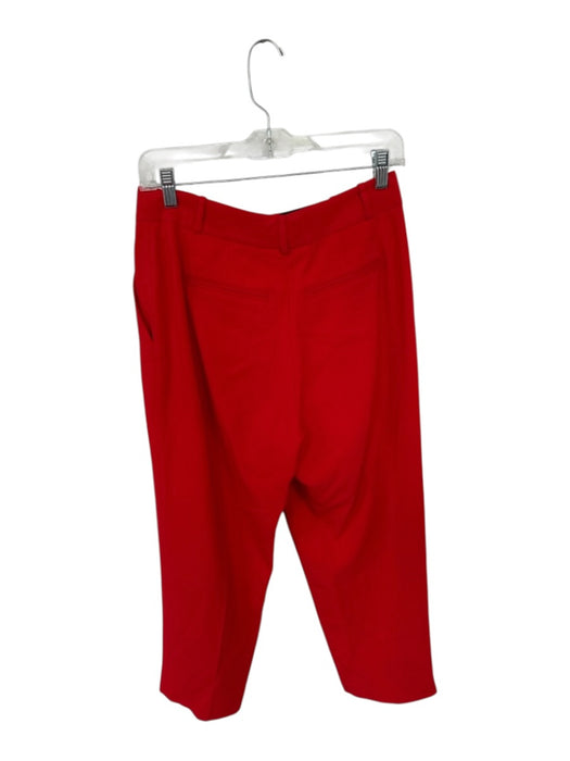 A.L.C. Size 6 Red Viscose High Waist Button Fly Trouser Pants Red / 6