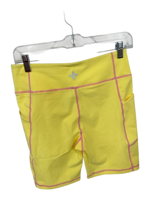 Tuckernuck Size M Yellow & Pink Nylon Blend High Waist Bike Short Shorts Yellow & Pink / M