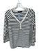 Pomander Place Size M White & Navy Polyester Blend Long Sleeve Striped Top White & Navy / M