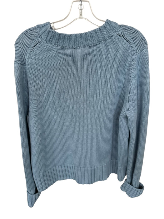 Tuckernuck Size L Cornflower Blue Cotton Knit Long Sleeve Cropped Sweater Cornflower Blue / L