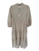 Pomander Place Size XS Tan Cotton Long Balloon Sleeve Collar Button Down Dress Tan / XS