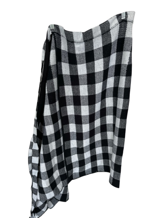 Pomander Place Size L Black & White Acrylic High Waist Checkered Wrap Maxi Skirt Black & White / L