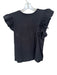 Tuckernuck Size L Black Cotton Flutter Sleeves Top Black / L