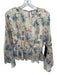Tuckernuck Size L Yellow & Blue Polyester Long Balloon Sleeve Botanical Top Yellow & Blue / L