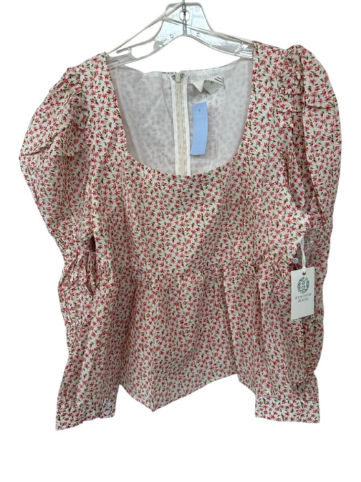 Hyacinth House Size L Red & green Cotton Long Balloon Sleeve Flowers Top Red & green / L