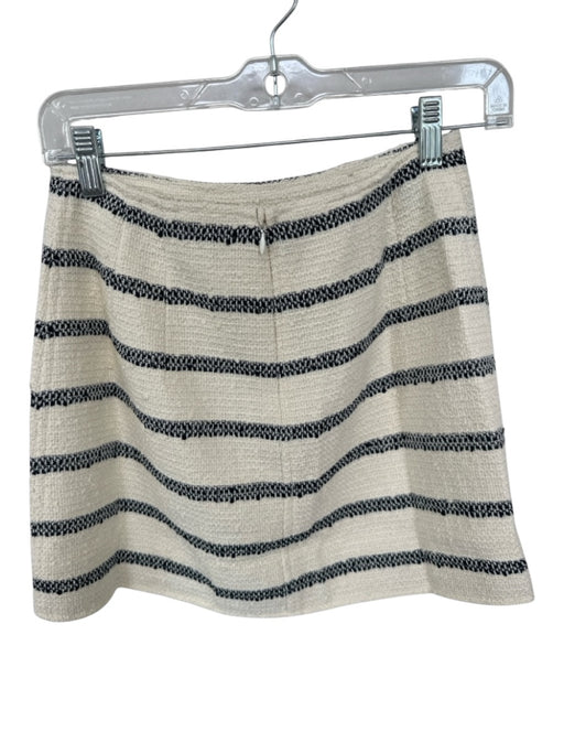 Tuckernuck Size XS Cream & Navy Cotton Textured Striped Mini Skirt Cream & Navy / XS