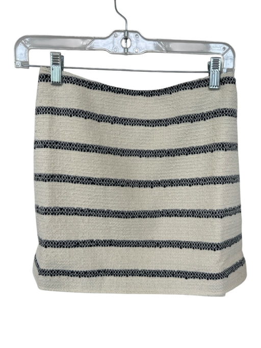 Tuckernuck Size XS Cream & Navy Cotton Textured Striped Mini Skirt Cream & Navy / XS