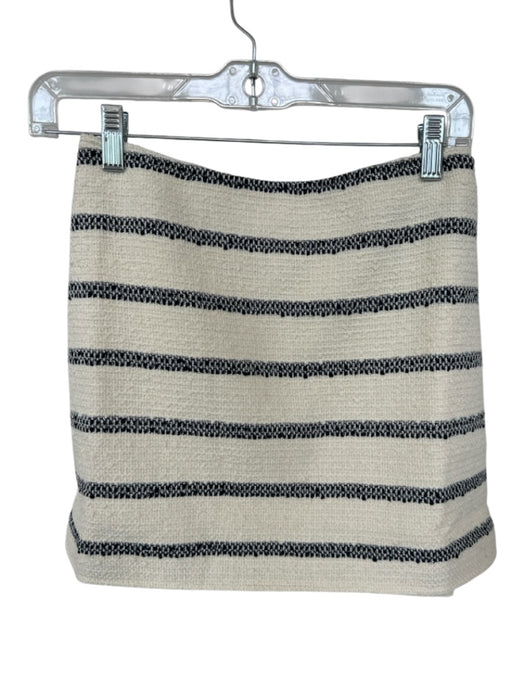 Tuckernuck Size XS Cream & Navy Cotton Textured Striped Mini Skirt Cream & Navy / XS