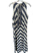 Tuckernuck Size S Cream & Blue Cotton Neck Tie Striped Maxi Dress Cream & Blue / S