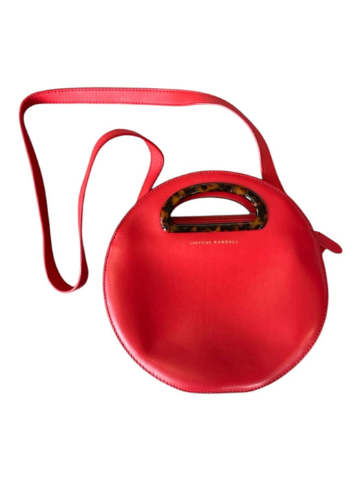 Loeffler Randall Red & Brown Leather Tortoise shell Round Crossbody Bag Red & Brown / S