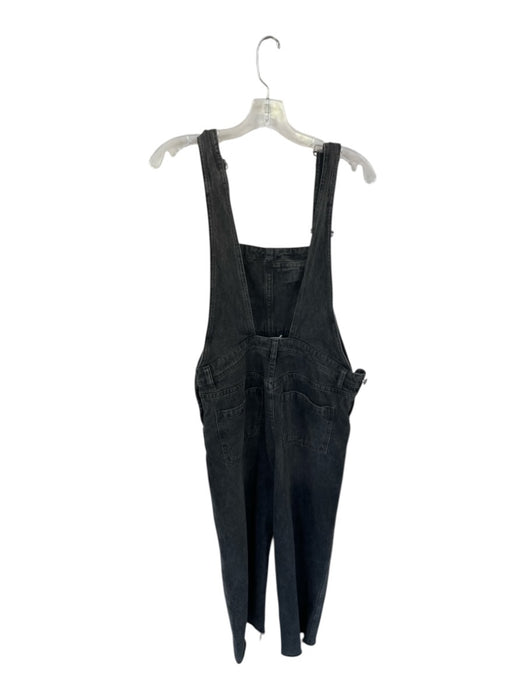We The Free Size 26 Charcoal Cotton Blend Sleeveless Wide Leg Raw Hem Overalls Charcoal / 26