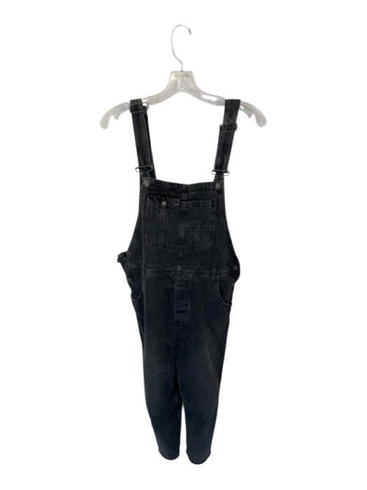 We The Free Size 26 Charcoal Cotton Blend Sleeveless Wide Leg Raw Hem Overalls Charcoal / 26