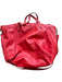 Lauren Merkin Red Leather Top Handles Zip Close Tote Bag Red / L