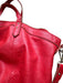 Lauren Merkin Red Leather Top Handles Zip Close Tote Bag Red / L